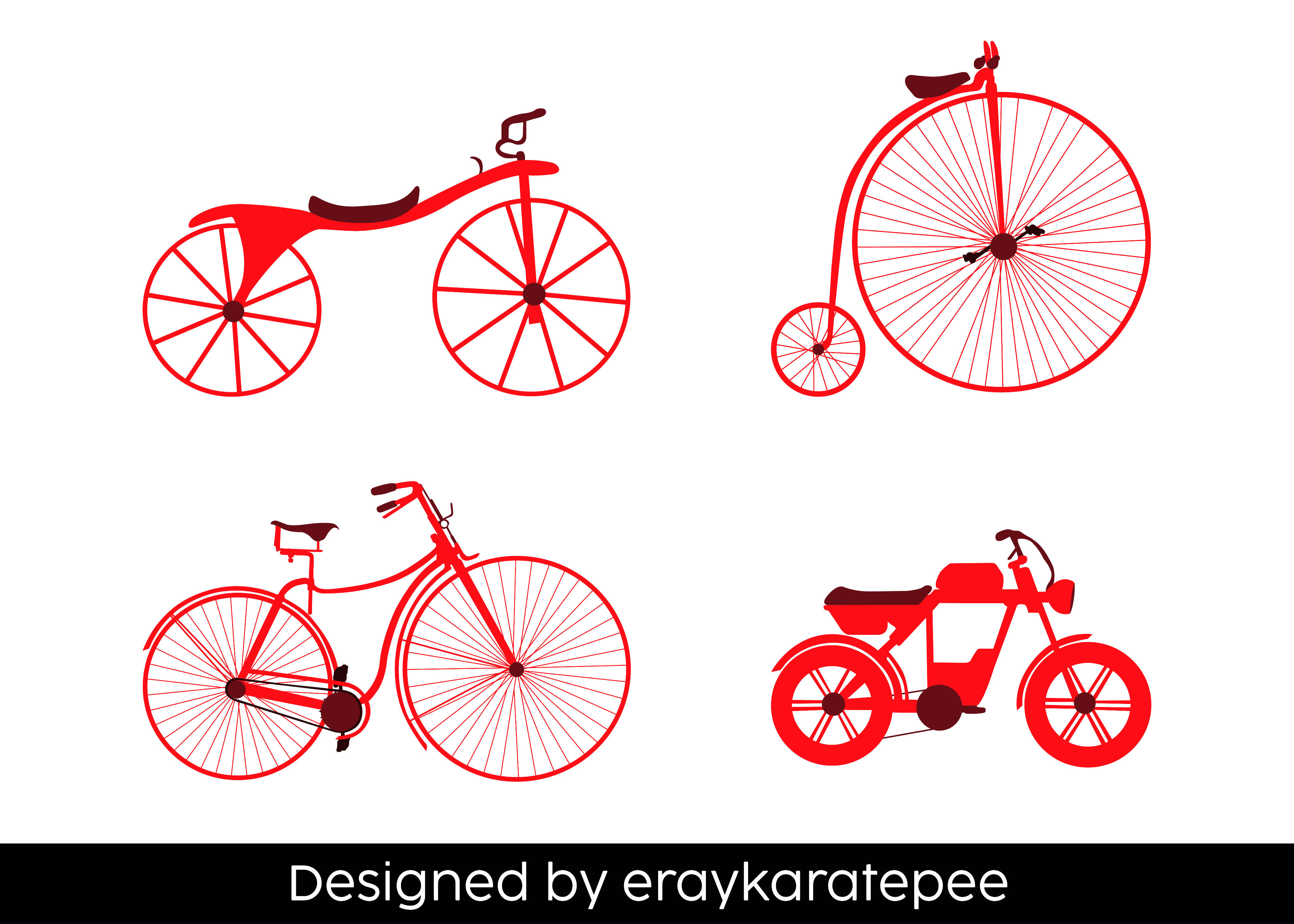 History of Two Wheels — Vector Illustration Series